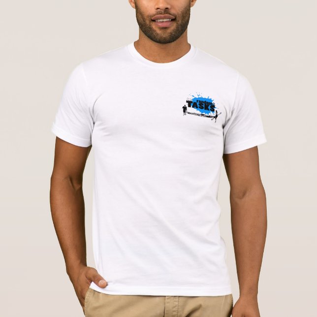 Random Tasks Men's T (black on white) T-Shirt (Front)