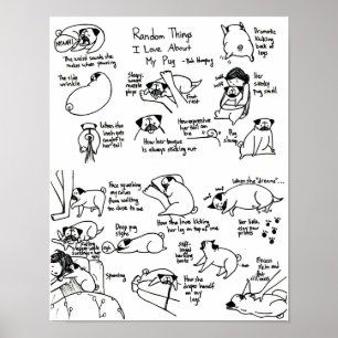 Random Things I Love About My Pug Poster