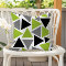 Random Triangles Lime Green Grey Black on White
