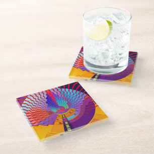 RANDOM WAVES GLASS COASTER