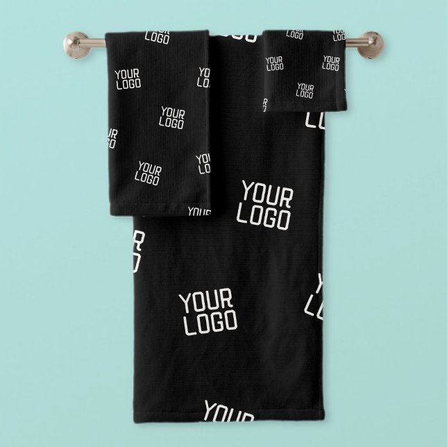 Randomly Arranged Design, Business Logo or Image Bath Towel Set (Creator Uploaded)