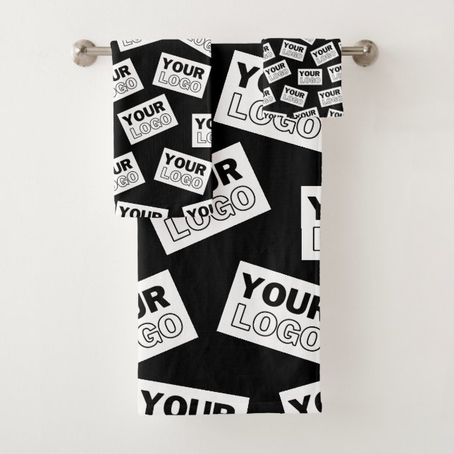 Randomly Placed Look for Your Logo or Any Photo Bath Towel Set (Insitu)
