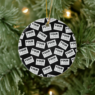 Randomly Placed Look for Your Logo or Any Photo Ceramic Tree Decoration