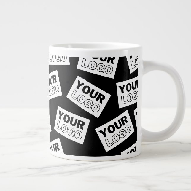 Randomly Placed Look for Your Logo or Any Photo Large Coffee Mug (Right)