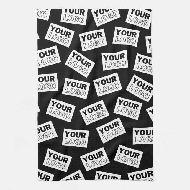 Randomly Placed Look for Your Logo or Any Photo Tea Towel (Vertical)