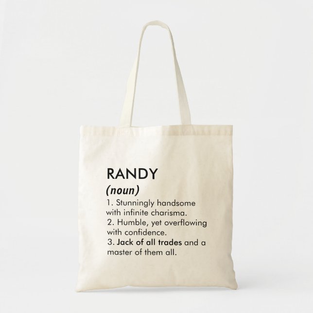 Randy name, Editable name, Custom name Tote Bag (Front)