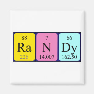 Randy periodic table name magnet