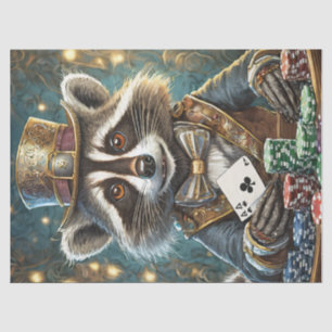 Randy Rogue, Racoon Playing Poker Tissue Paper