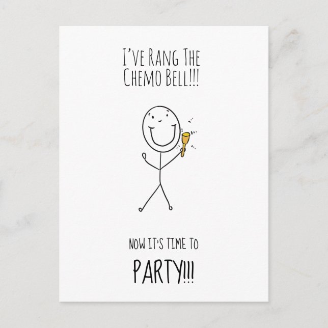 Rang The Chemo Bell Party Invitation Postcard (Front)