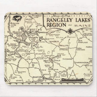 Rangeley Lakes Map Maine Vintage Poster Mouse Pad