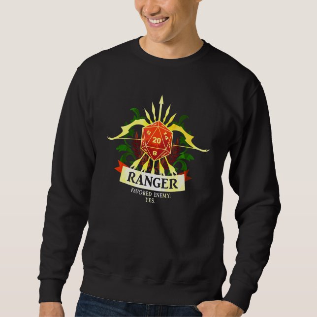Ranger Class D20 Tabletop Dungeons RPG Dragons Sweatshirt (Front)