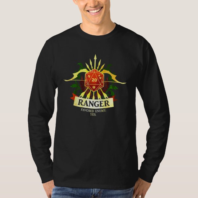 Ranger Class D20 Tabletop Dungeons RPG Dragons T-Shirt (Front)