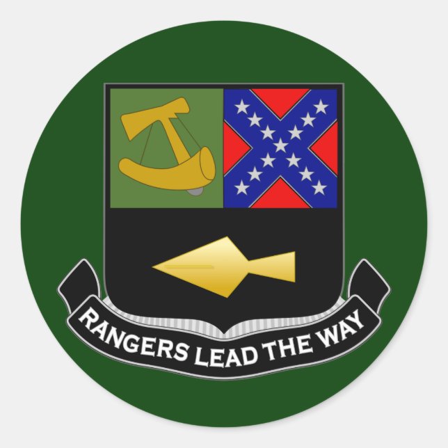 Ranger crest 1 classic round sticker (Front)