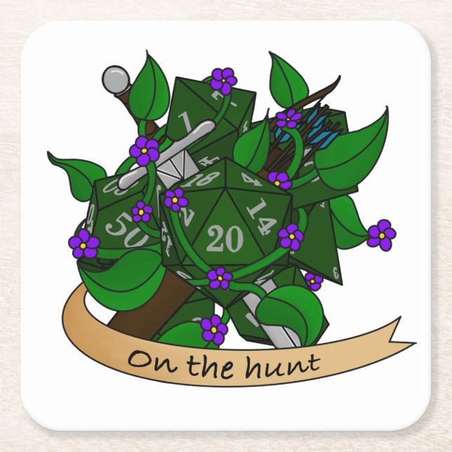 Ranger Dice Design Square Paper Coaster (Front)