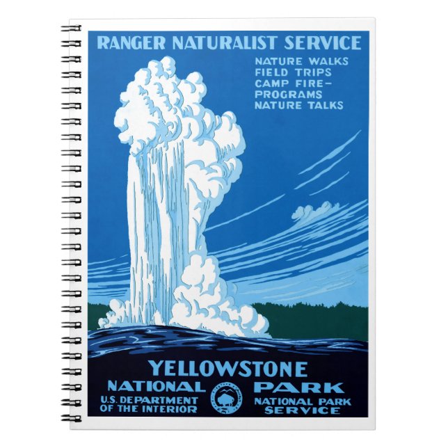 Ranger Naturalist Service ~ Yellowstone Spiral Notebook (Front)