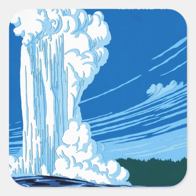 Ranger Naturalist Service ~ Yellowstone Square Sticker (Front)