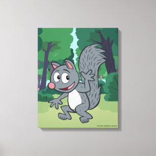 Ranger Rick   Grey Squirrel Waving Canvas Print