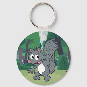 Ranger Rick Grey Squirrel Waving Key Ring