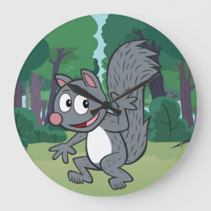 Ranger Rick   Grey Squirrel Waving Large Clock