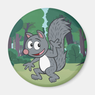 Ranger Rick Grey Squirrel Waving Magnet