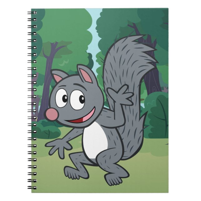 Ranger Rick | Grey Squirrel Waving Spiral Notebook (Front)