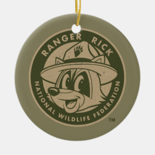 Ranger Rick   Ranger Rick Khaki Logo Ceramic Tree Decoration