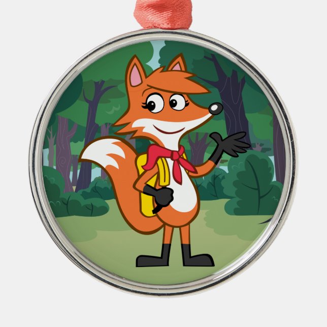 Ranger Rick | Scarlett Fox Waving Metal Tree Decoration (Front)