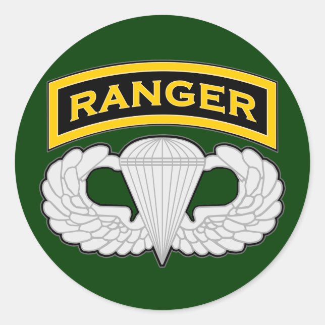 Ranger tab and Jump Wings Classic Round Sticker (Front)