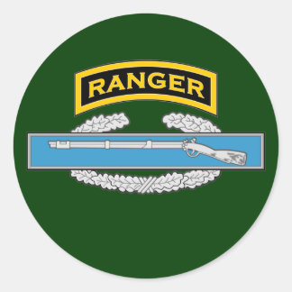 Ranger tab & Combat Infantryman's Badge Classic Round Sticker