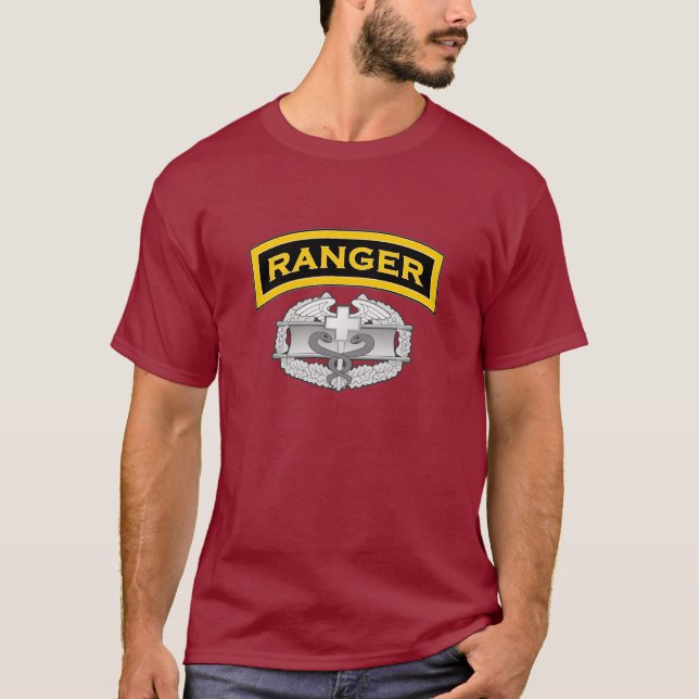 Ranger Tab & Combat Medic badge T-Shirt (Front)