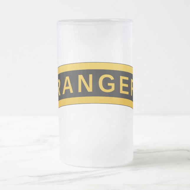 Ranger Tab Frosted Glass Beer Mug (Center)