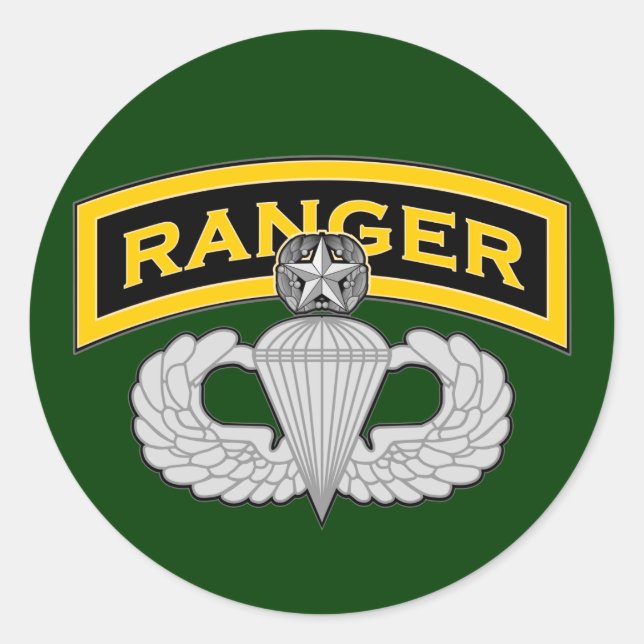 Ranger tab & Master Blaster wings Classic Round Sticker (Front)