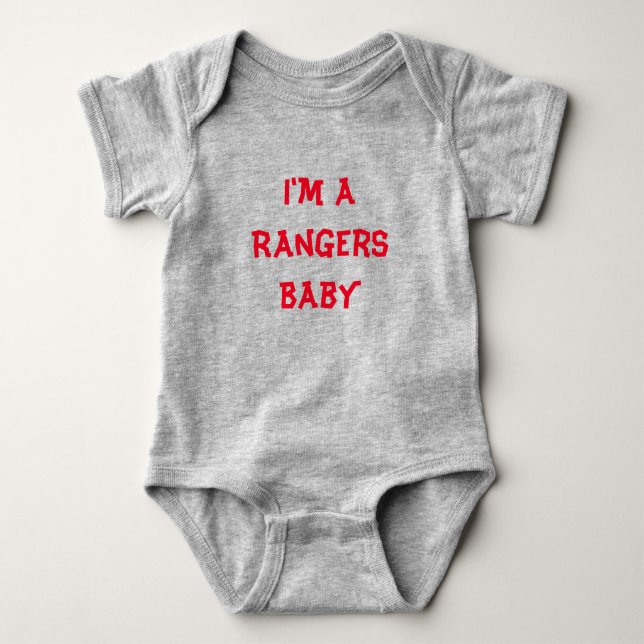 Rangers Baby One Piece  Grey Bodysuit (Front)