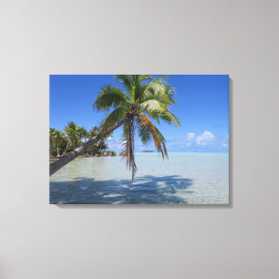 Rangiroa Blue Lagoon Tropical Palm Canvas Print