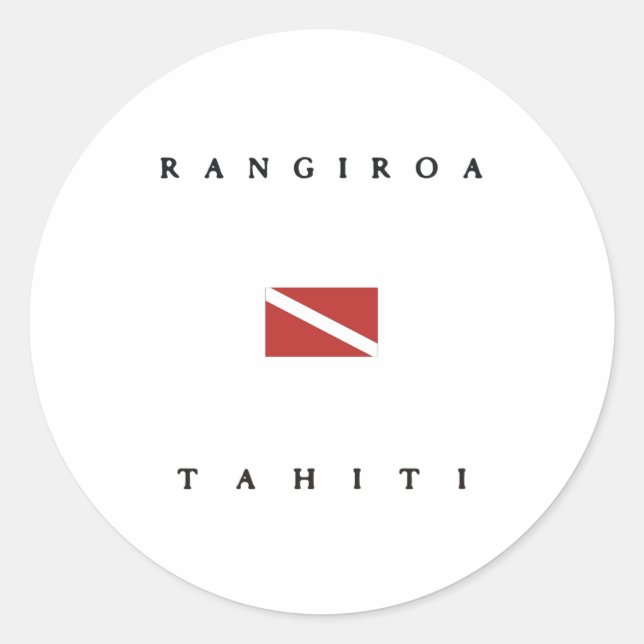 Rangiroa Tahiti Scuba Dive Flag Sticker (Front)