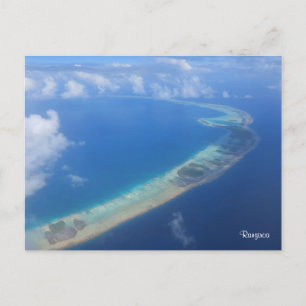 Rangiroa view from aeroplane holiday postcard