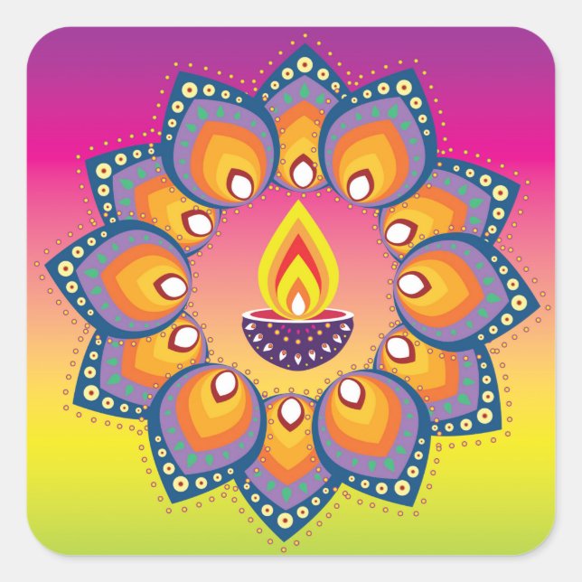 Rangoli 001 square sticker (Front)