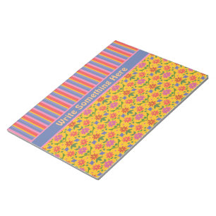 Rangoli Flowers and Stripes Notepad to Personalise