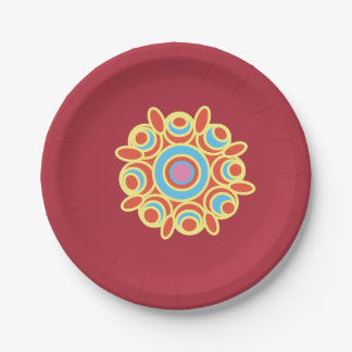 Rangoli of colours art paper plate