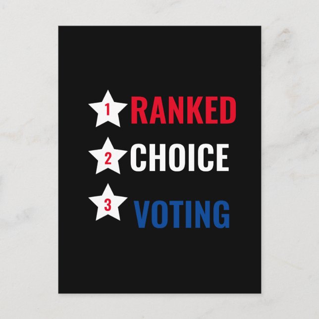 Ranked Choice Voting RCV Postcard (Front)