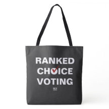 Ranked Choice Voting with checkmark on black