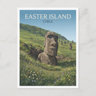 Rano Raraku Hanga Roa Chile Travel Gift Postcard