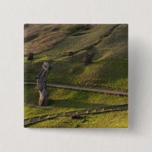 Rano Raraku, Rapa Nui, Easter Island, Chile 15 Cm Square Badge