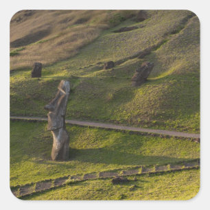 Rano Raraku, Rapa Nui, Easter Island, Chile Square Sticker