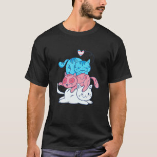 Ransgender Cute Cat Ranssexual Flag Lgb Rans Pride T-Shirt