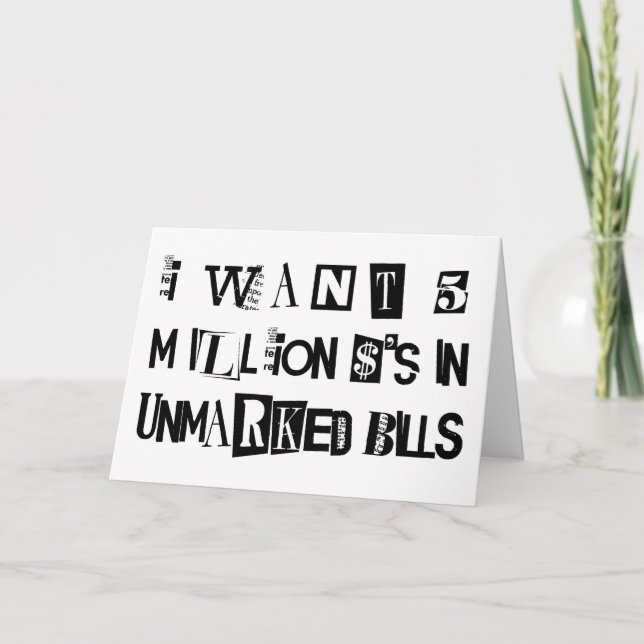 Ransom Note Card (Front)