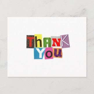 Ransom Note Thank You Postcard