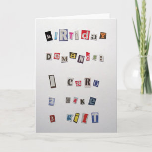 Ransom-style birthday card