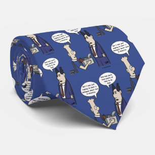 Rant Cartoon Blue Necktie