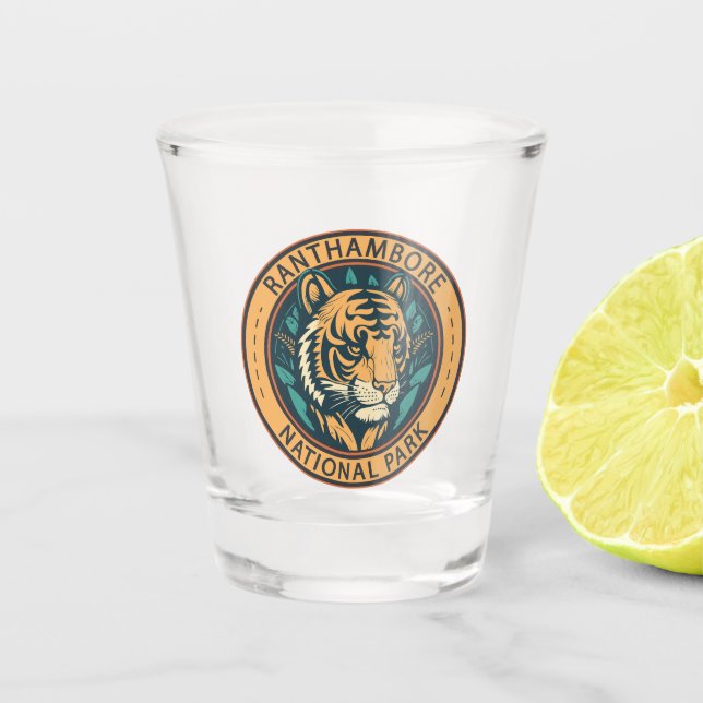 Ranthambore National Park India Vintage Shot Glass (Front)